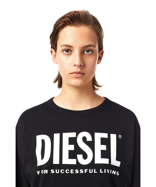 DIESEL（ディーゼル）の「レディース サステナブル コットン ワンピース ディーゼル ロゴ 長袖（ワンピース・レディース・ダークグリーン/ブラック/ホワイト・LARGE/SMALL/X-SMALL/MEDIUM）」の13枚目の写真