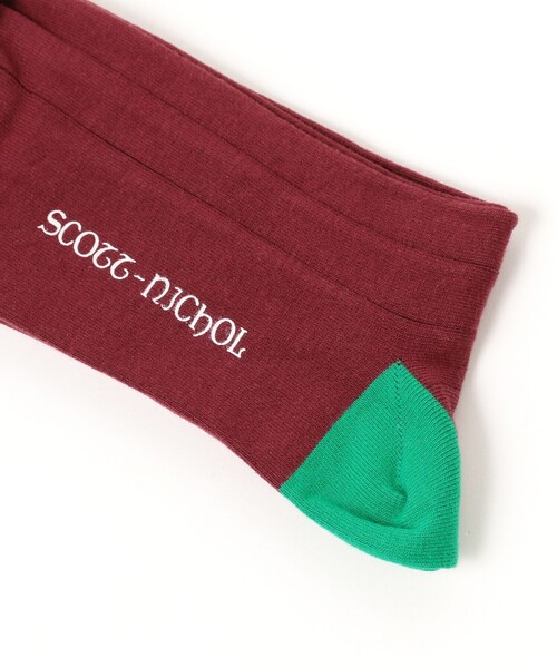 BEAMS F(ビームスエフ)の「SCOTT NICHOL / ヒール&トゥ リブソックス(ソックス/靴下・メンズ・ネイビー/レッド系その他7/グリーン/ブラウン系その他4/ロイヤルブルー/シルバー・ONE SIZE)」の8枚目の写真