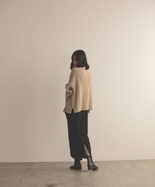 marjour(マージュール)の「STRETCH ROUGH SKIRT(スカート・レディース・ブラック/オレンジ・M)」の9枚目の写真