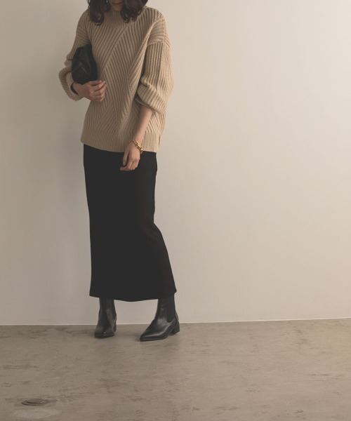 marjour(マージュール)の「STRETCH ROUGH SKIRT(スカート・レディース・ブラック/オレンジ・M)」の11枚目の写真