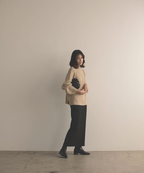 marjour(マージュール)の「STRETCH ROUGH SKIRT(スカート・レディース・ブラック/オレンジ・M)」の3枚目の写真