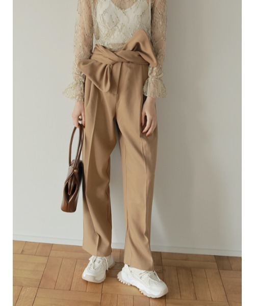 AMAIL(アマイル)の「Happy ribbon 2way パンツ(スラックス・レディース・ブラウン/ブルー・S/M)」の2枚目の写真