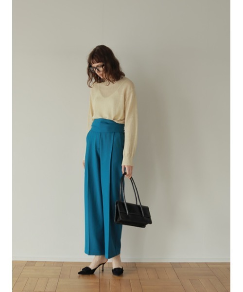 AMAIL(アマイル)の「Happy ribbon 2way パンツ(スラックス・レディース・ブラウン/ブルー・S/M)」の15枚目の写真