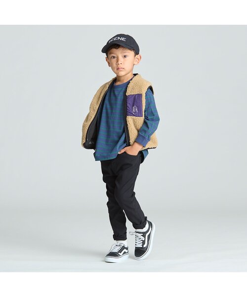 BREEZE（ブリーズ）の「もっとストレッチピケスキニーパンツ 10分丈（その他パンツ・キッズ・ブルー/ブラック/ブラウン・100/140/130/150/90/110/120）」の5枚目の写真