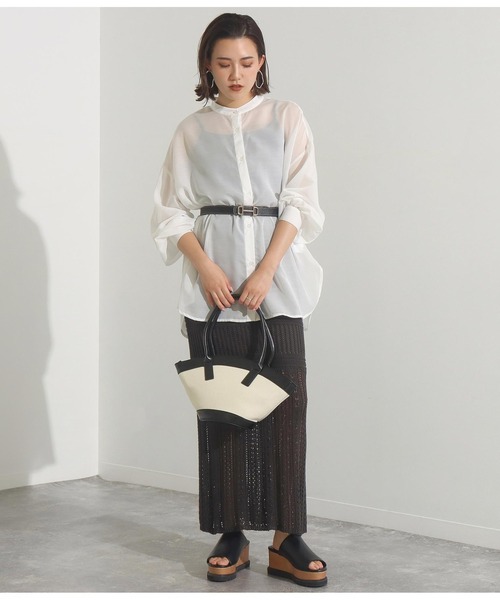 Settimissimo（セッティミッシモ）の「バイカラーオーバルデザインショルダーバッグ（ハンドバッグ・レディース・ブラック/ブラウン・FREE）」の7枚目の写真