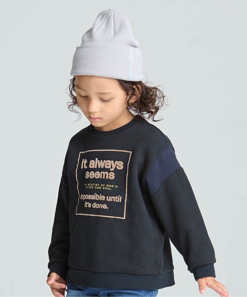 BREEZE(ブリーズ)の「ボックスロゴトレーナー(スウェット・キッズ・ブラック/キャメル/ライム・100/110/120/140/90/130/150)」の2枚目の写真