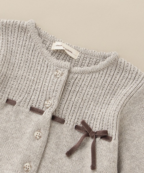 sense of wonder（センスオブワンダー）の「オーガニックタムボレロ【日本製】（カーディガン/ボレロ・キッズ・ライトグレー/キナリ・80-90cm/100-110cm/120-130cm）」の6枚目の写真