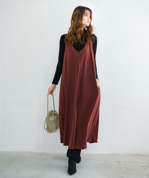 ぴ*く様 【新品タグ付き】SPELLロングワンピース MANGO ロングワンピース .-- OWL （ブラウン） -waja bazar