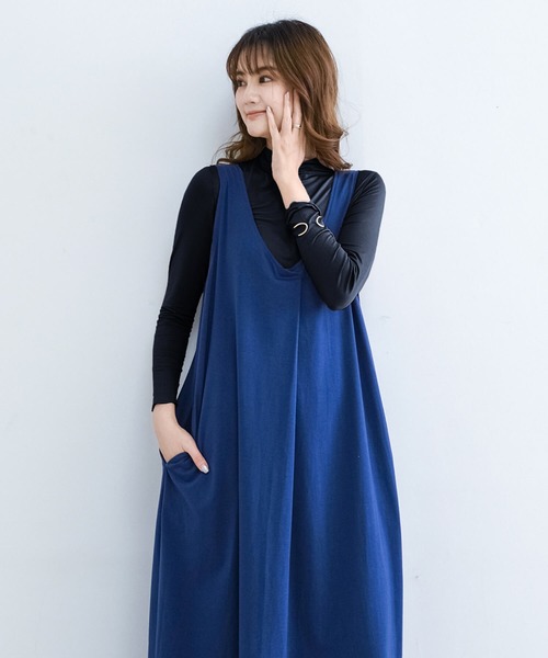 Cinderella(シンデレラ)の「ワンピース ロングワンピース マキシ丈ワンピ 春 秋 夏 冬 レディース カジュアル ロング丈 ロンT ゆったり(ワンピース・レディース・ブラック/ブラウン/サンドベージュ/グリーン/ブルー・LARGE/X-LARGE)」の12枚目の写真