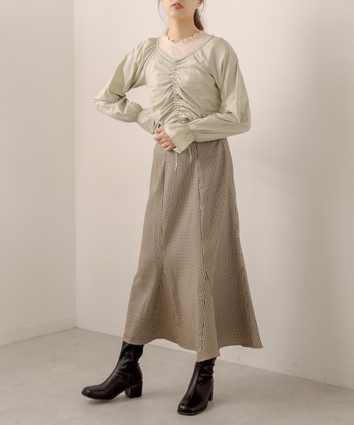 OLIVE des OLIVE（オリーブデオリーブ）の「【人気アイテム再入荷】履き心地が楽で美シルエット。ハイウエストマーメイドスカート（スカート・レディース・ピンクベージュ/ブラウン/ダークベージュ/ブラック/ライトブラウン/スミクロ・FREE）」の20枚目の写真