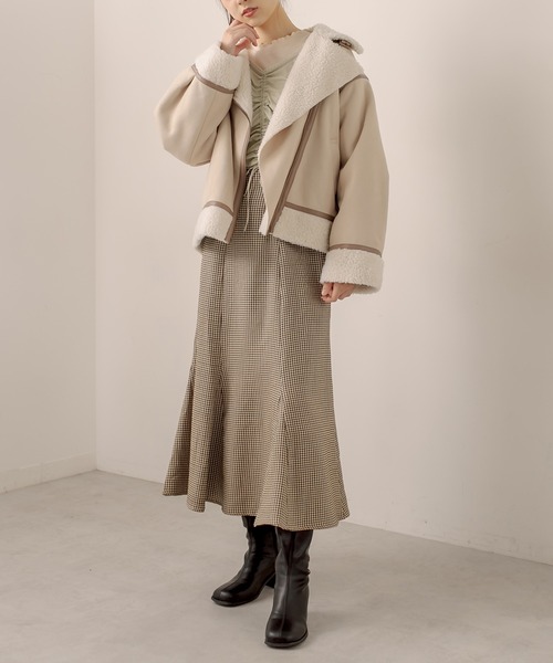 OLIVE des OLIVE（オリーブデオリーブ）の「【人気アイテム再入荷】履き心地が楽で美シルエット。ハイウエストマーメイドスカート（スカート・レディース・ピンクベージュ/ブラウン/ダークベージュ/ブラック/ライトブラウン/スミクロ・FREE）」の21枚目の写真