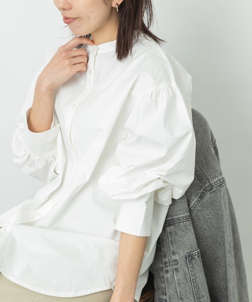 URBAN RESEARCH Sonny Label（アーバンリサーチサニーレーベル）の「バンドカラーパフスリーブブラウス（シャツ/ブラウス・レディース・オフホワイト/ブラック/ブルー・FREE）」の9枚目の写真