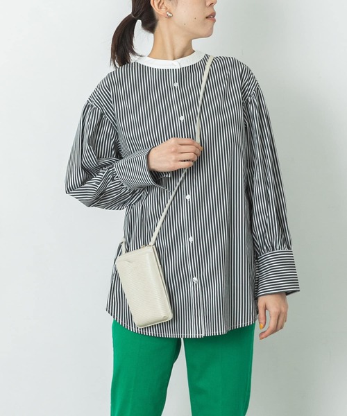 URBAN RESEARCH Sonny Label（アーバンリサーチサニーレーベル）の「バンドカラーパフスリーブブラウス（シャツ/ブラウス・レディース・オフホワイト/ブラック/ブルー・FREE）」の17枚目の写真