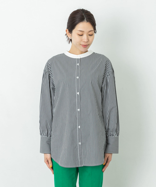 URBAN RESEARCH Sonny Label（アーバンリサーチサニーレーベル）の「バンドカラーパフスリーブブラウス（シャツ/ブラウス・レディース・オフホワイト/ブラック/ブルー・FREE）」の19枚目の写真