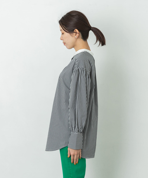 URBAN RESEARCH Sonny Label（アーバンリサーチサニーレーベル）の「バンドカラーパフスリーブブラウス（シャツ/ブラウス・レディース・オフホワイト/ブラック/ブルー・FREE）」の20枚目の写真