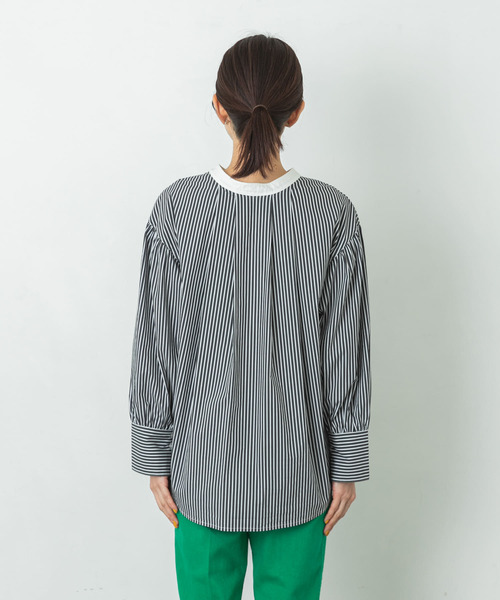 URBAN RESEARCH Sonny Label（アーバンリサーチサニーレーベル）の「バンドカラーパフスリーブブラウス（シャツ/ブラウス・レディース・オフホワイト/ブラック/ブルー・FREE）」の21枚目の写真