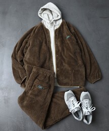 FREAK'S STORE（フリークスストア）の「WEB限定 リラックスフィット フリースセットアップ/ノーカラージャケット×イージーパンツ/カーディガン/ボアジャケット（ノーカラージャケット・メンズ）」