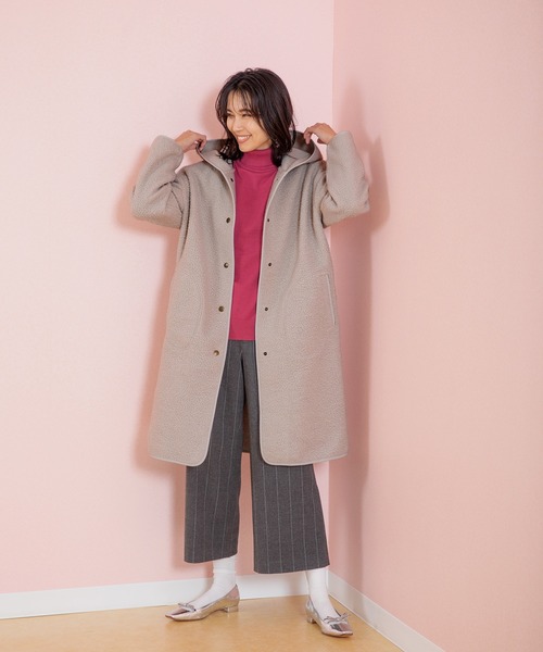 Petit Honfleur(プチオンフルール)の「ストレッチリブハイネックプルオーバー(ニット/セーター・レディース・イエロー/グレー/ブラック/レッド・M/L)」の12枚目の写真