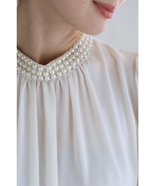 cawaii（カワイイ）の「美しく艶めくパールネックのブラウストップス（シャツ/ブラウス・レディース・ホワイト・FREE）」の21枚目の写真