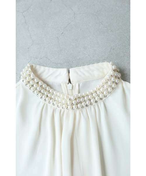 cawaii（カワイイ）の「美しく艶めくパールネックのブラウストップス（シャツ/ブラウス・レディース・ホワイト・FREE）」の16枚目の写真
