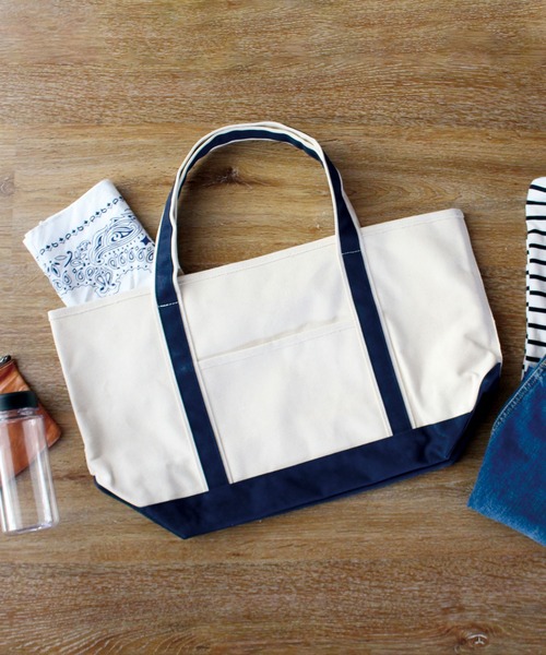 MAKE UP(メイクアップ)の「MAKE UP TIMELESS カラーハンドルキャンバストートバッグL(トートバッグ・メンズ・レッド/ネイビー/カーキ/グレー/ブラック・FREE)」の4枚目の写真