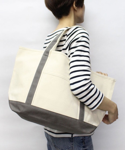 MAKE UP(メイクアップ)の「MAKE UP TIMELESS カラーハンドルキャンバストートバッグL(トートバッグ・メンズ・レッド/ネイビー/カーキ/グレー/ブラック・FREE)」の1枚目の写真