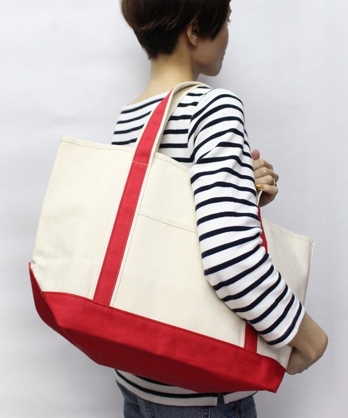 MAKE UP(メイクアップ)の「MAKE UP TIMELESS カラーハンドルキャンバストートバッグL(トートバッグ・メンズ・レッド/ネイビー/カーキ/グレー/ブラック・FREE)」の5枚目の写真