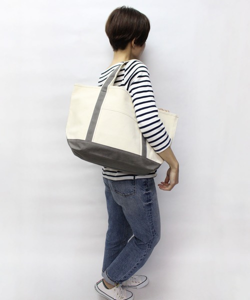 MAKE UP(メイクアップ)の「MAKE UP TIMELESS カラーハンドルキャンバストートバッグL(トートバッグ・メンズ・レッド/ネイビー/カーキ/グレー/ブラック・FREE)」の15枚目の写真