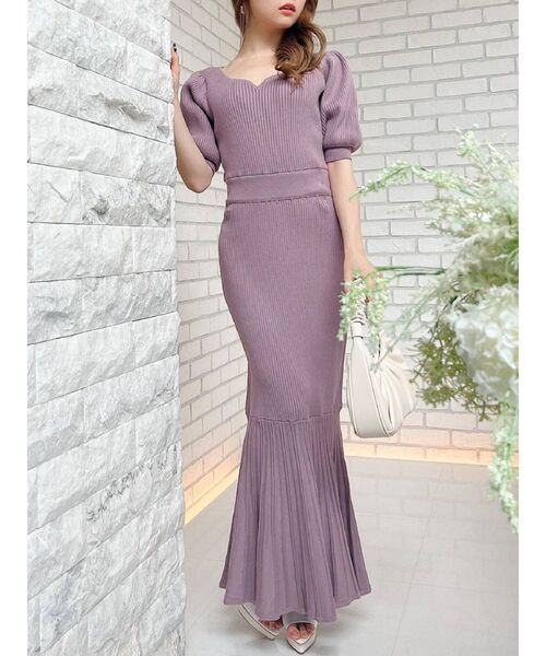 RESEXXY（リゼクシー）の「ハートネックマーメイドワンピース（ワンピース・レディース・ブラック/ベージュ/グリーン/ラベンダー・FREE）」の4枚目の写真