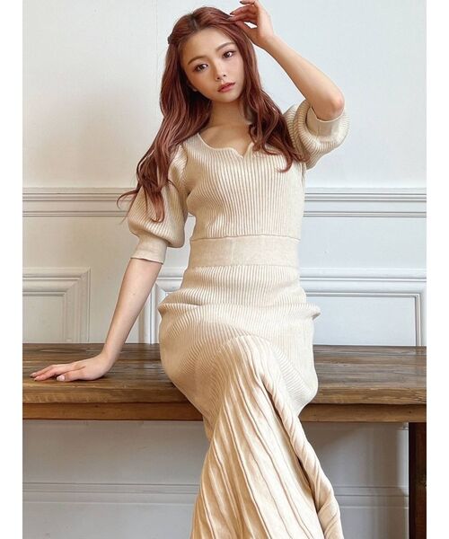 RESEXXY（リゼクシー）の「ハートネックマーメイドワンピース（ワンピース・レディース・ブラック/ベージュ/グリーン/ラベンダー・FREE）」の5枚目の写真