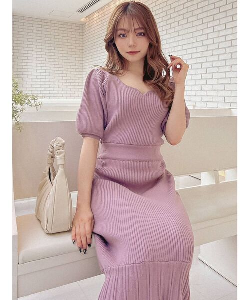 RESEXXY（リゼクシー）の「ハートネックマーメイドワンピース（ワンピース・レディース・ブラック/ベージュ/グリーン/ラベンダー・FREE）」の14枚目の写真