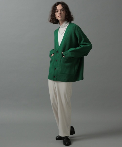 HARE（ハレ）の「ダブルポケットVカーディガン(HARE)（ニット/セーター・メンズ・ブラック/グレー/イエロー/グリーン・SMALL/MEDIUM）」の11枚目の写真