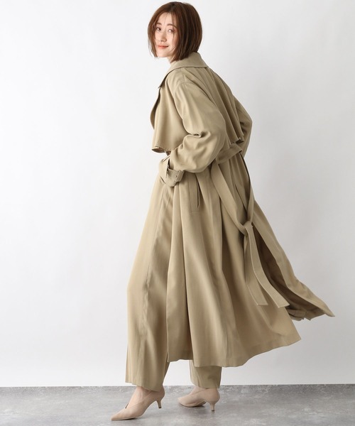 A part by（アパートバイ）の「RyPoガウントレンチコート（トレンチコート・レディース・チャコールグレー/ベージュ/アイボリー/ライトグリーン/ネイビー・SMALL/MEDIUM）」の12枚目の写真