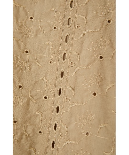 EYELET LONG シャツ moussy アイレット レース shirt 白 MOUSSY（マウジー）の「EYELET LONG シャツ（シャツ/ブラウス