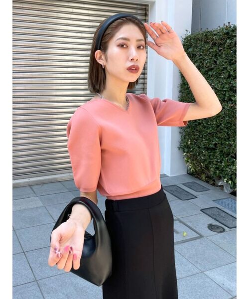 EMODA（エモダ）の「コンパクト2WAYニット（ニット/セーター・レディース・ブラック/ベージュ/ピンク/その他/その他1・FREE）」の3枚目の写真