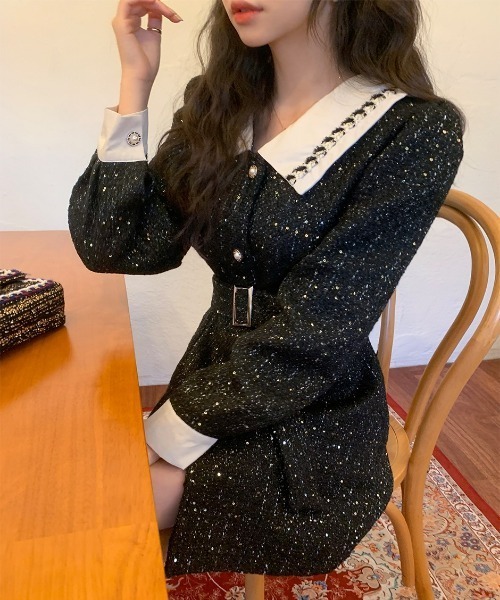 chuu（チュー）の「CHUU ツイードミニワンピ（ワンピース・レディース・ブラック・FREE）」の19枚目の写真