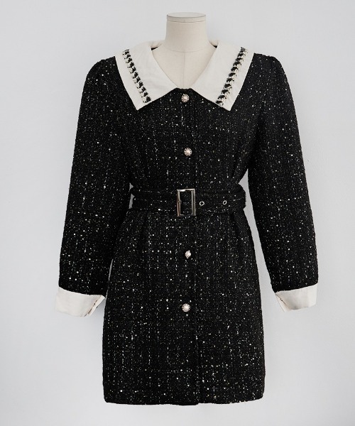 chuu（チュー）の「CHUU ツイードミニワンピ（ワンピース・レディース・ブラック・FREE）」の20枚目の写真