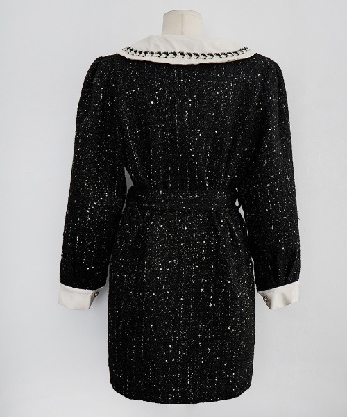 chuu（チュー）の「CHUU ツイードミニワンピ（ワンピース・レディース・ブラック・FREE）」の16枚目の写真