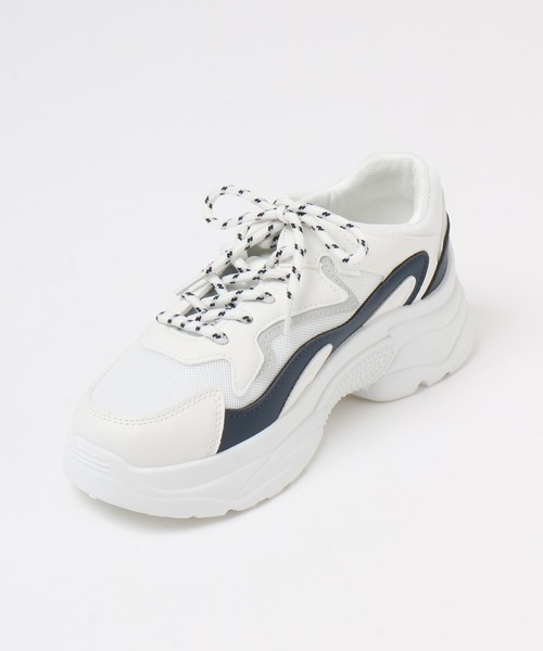 Honeys（ハニーズ）の「ダッドスニーカー（スニーカー・レディース・ブラック/ホワイト/ホワイト×ブルー/ベージュ系その他/ホワイト×グレー/ホワイト×シルバー・S/LL/M/L）」の7枚目の写真