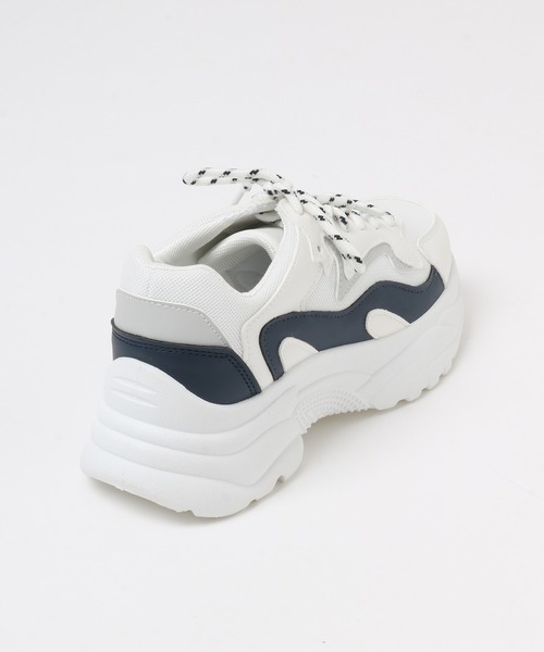 Honeys（ハニーズ）の「ダッドスニーカー（スニーカー・レディース・ブラック/ホワイト/ホワイト×ブルー/ベージュ系その他/ホワイト×グレー/ホワイト×シルバー・S/LL/M/L）」の9枚目の写真