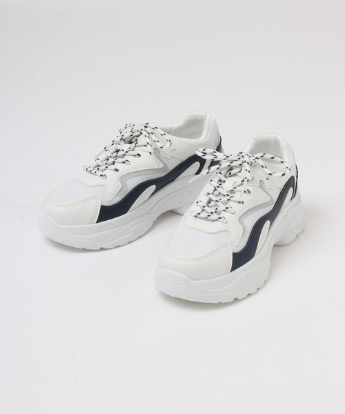 Honeys（ハニーズ）の「ダッドスニーカー（スニーカー・レディース・ブラック/ホワイト/ホワイト×ブルー/ベージュ系その他/ホワイト×グレー/ホワイト×シルバー・S/LL/M/L）」の13枚目の写真