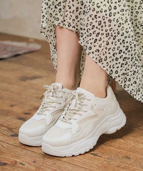 Honeys（ハニーズ）の「ダッドスニーカー（スニーカー・レディース・ブラック/ホワイト/ホワイト×ブルー/ベージュ系その他/ホワイト×グレー/ホワイト×シルバー・S/LL/M/L）」の14枚目の写真