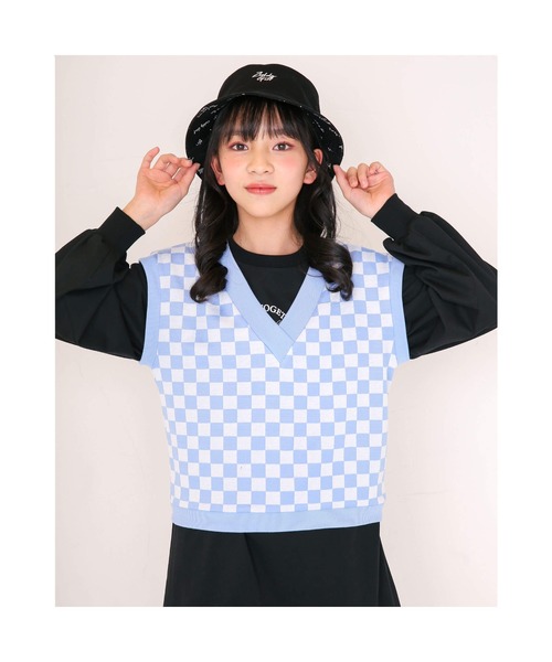 ZIDDY（ジディ）の「ZIDDY/【ニコ☆プチ4・6月号掲載】リバーシブル バケットハット（ハット・キッズ・ホワイト系その他/ブラック系その他・ONESIZE）」の3枚目の写真