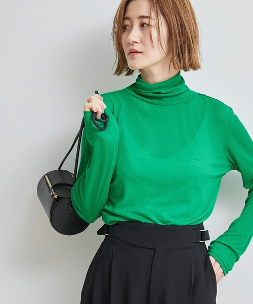 ROPE' PICNIC（ロペピクニック）の「シアーカットタートルトップス（Tシャツ/カットソー・レディース・オフホワイト/オレンジ/ブラック/グリーン・38）」の3枚目の写真