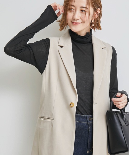 ROPE' PICNIC（ロペピクニック）の「シアーカットタートルトップス（Tシャツ/カットソー・レディース・オフホワイト/オレンジ/ブラック/グリーン・38）」の2枚目の写真