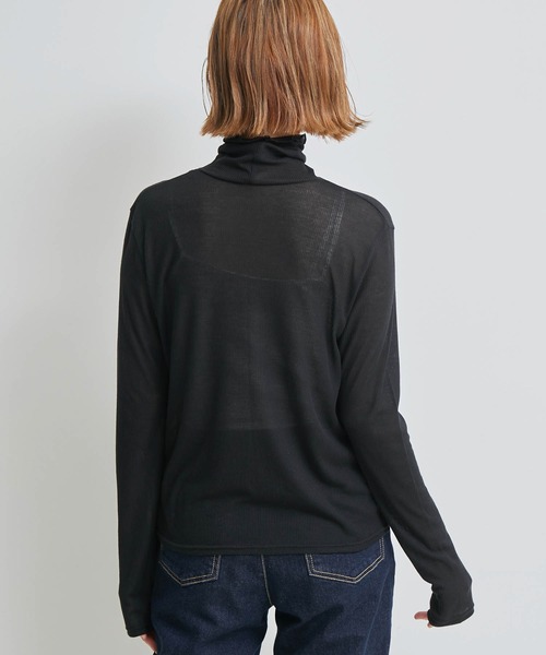 ROPE' PICNIC（ロペピクニック）の「シアーカットタートルトップス（Tシャツ/カットソー・レディース・オフホワイト/オレンジ/ブラック/グリーン・38）」の12枚目の写真