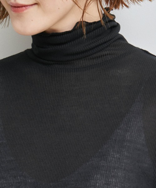 ROPE' PICNIC（ロペピクニック）の「シアーカットタートルトップス（Tシャツ/カットソー・レディース・オフホワイト/オレンジ/ブラック/グリーン・38）」の10枚目の写真