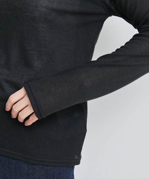 ROPE' PICNIC（ロペピクニック）の「シアーカットタートルトップス（Tシャツ/カットソー・レディース・オフホワイト/オレンジ/ブラック/グリーン・38）」の16枚目の写真