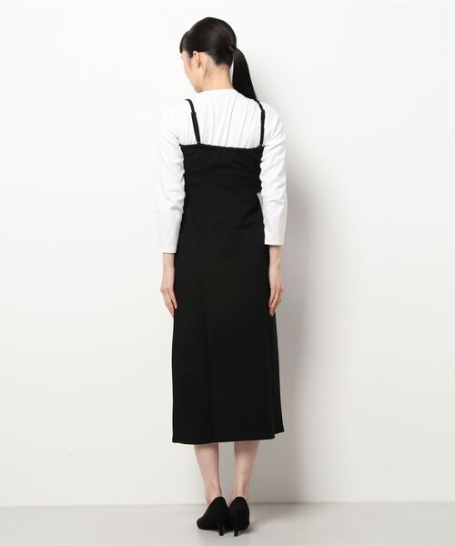 ANDGEEBEE(アンジービー)の「スリットキャミワンピ(ワンピース・レディース・ブルー/ブラック・MEDIUM)」の3枚目の写真