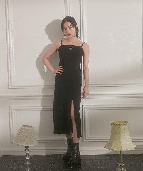 ANDGEEBEE(アンジービー)の「スリットキャミワンピ(ワンピース・レディース・ブルー/ブラック・MEDIUM)」の18枚目の写真